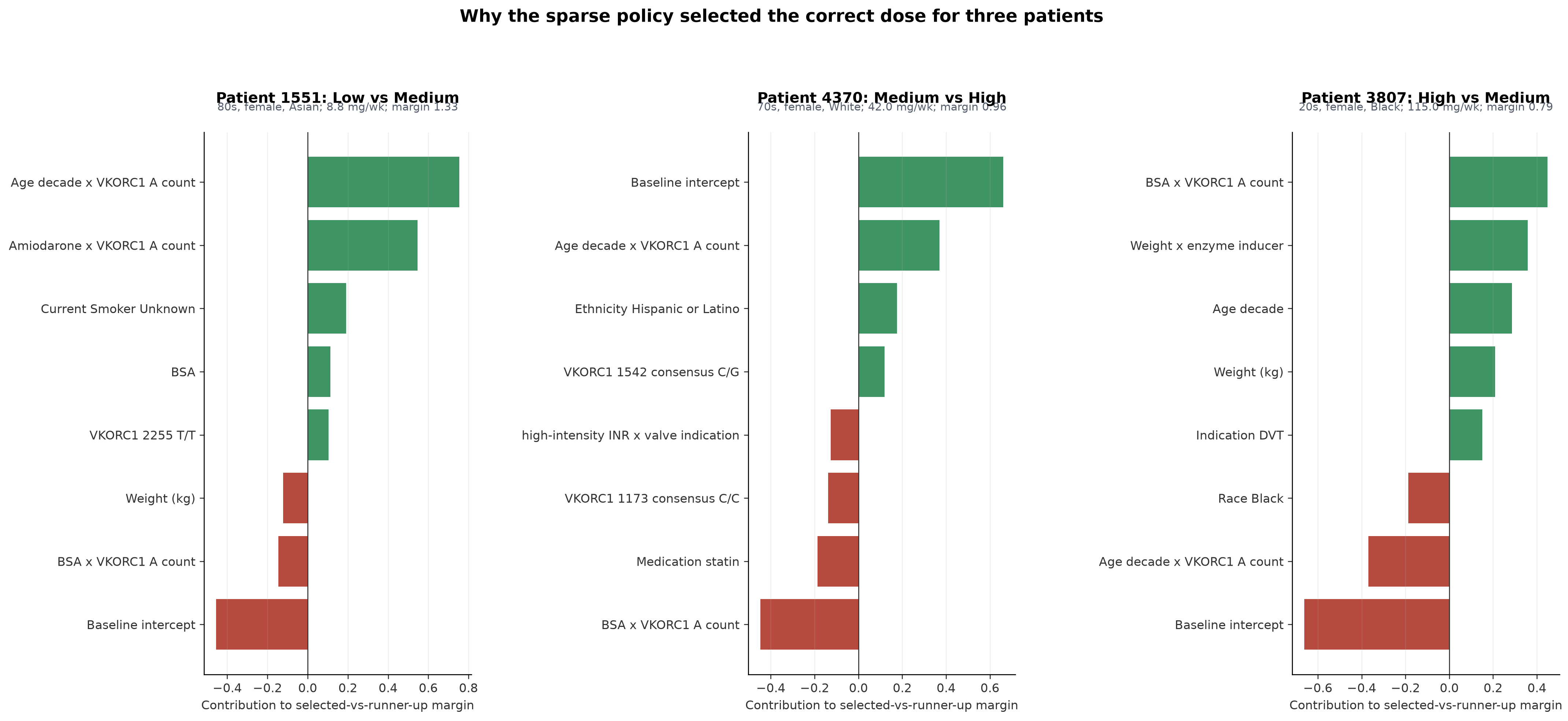 Patient-level Lasso decision explanations